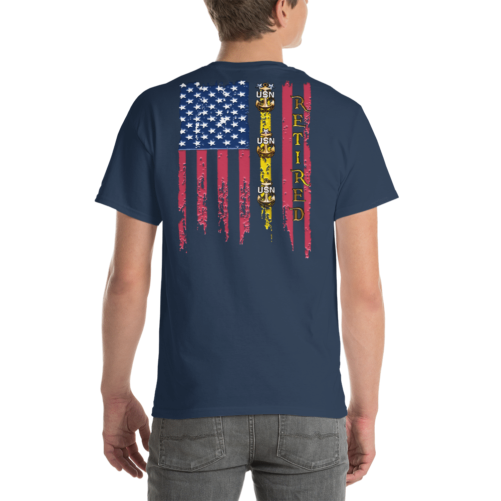 retired navy chiefs, navy chief, navy chief pride, navy chief apparel, custom navy chief shirt, navy chief flag shirt, dd-214, retired and loving it, cpo retired, cpo pride, cpo apparel, custom cpo apparel, cpo shirts, custom cpo shirts