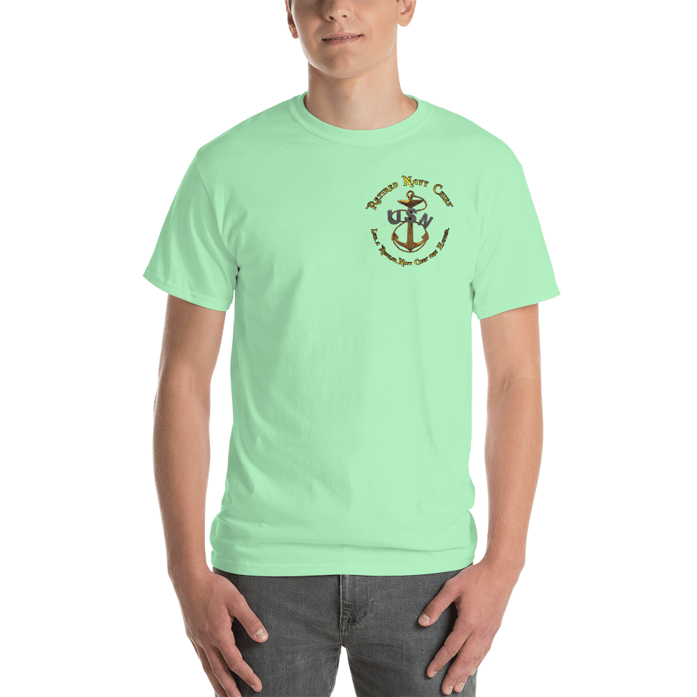 retired navy chiefs, navy chief, navy chief pride, navy chief apparel, custom navy chief shirt, navy chief flag shirt, dd-214, retired and loving it, cpo retired, cpo pride, cpo apparel, custom cpo apparel, cpo shirts, custom cpo shirts