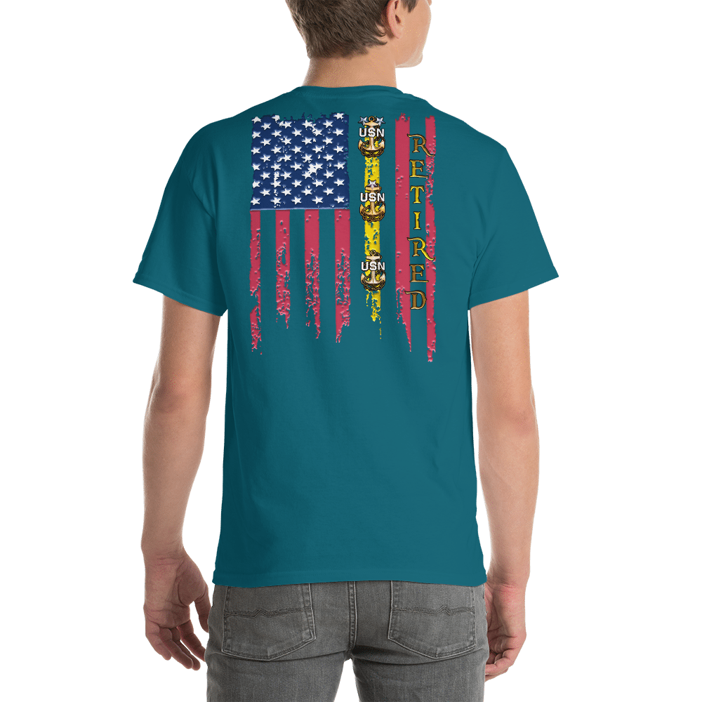 retired navy chiefs, navy chief, navy chief pride, navy chief apparel, custom navy chief shirt, navy chief flag shirt, dd-214, retired and loving it, cpo retired, cpo pride, cpo apparel, custom cpo apparel, cpo shirts, custom cpo shirts