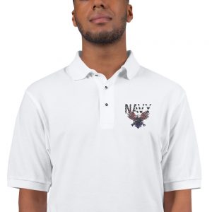 Embroidered Polo Shirt Navy eagle
