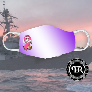 Custom US Navy Face Covering - Breast Cancer CPO Anchors