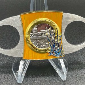 Navy Chief Custom Cigar Cutter / Navy Chief Cigar Cutter Front Ship With Coral