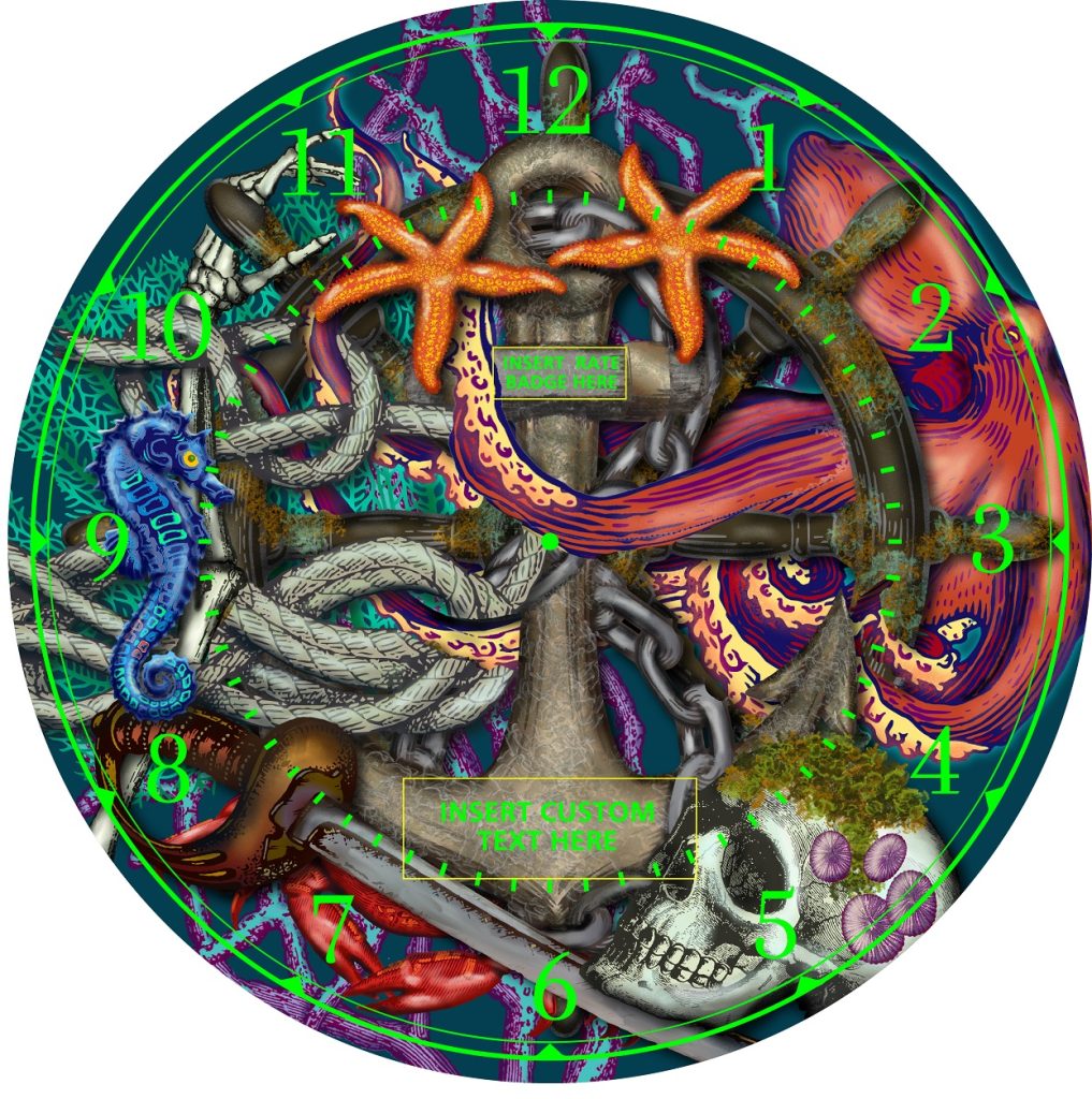 Custom Davy Jones Locker Clock (7-9) | CPO, SCPO, MCPO Neon Chrome Clock - Image 4