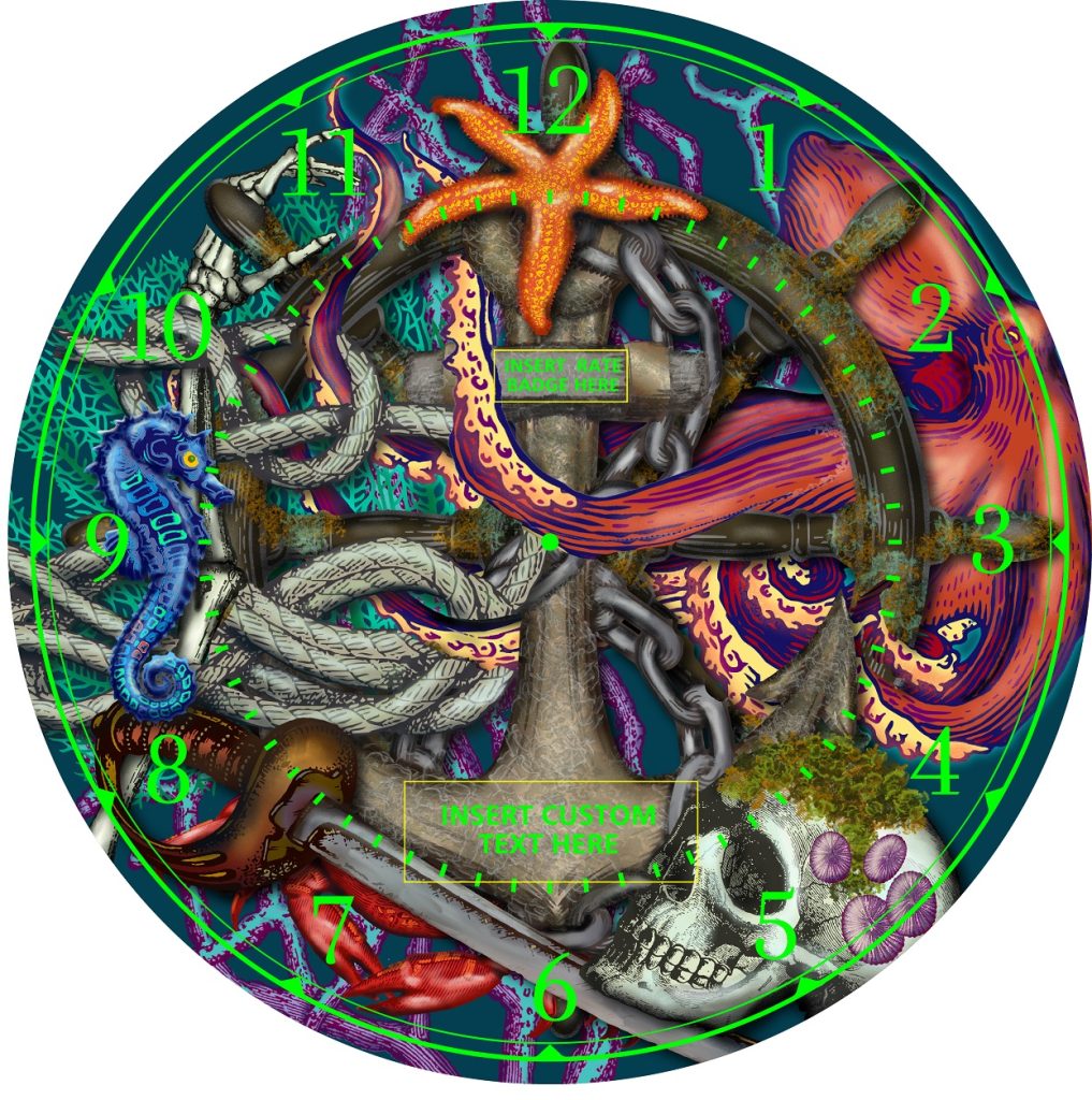 Custom Davy Jones Locker Clock (7-9) | CPO, SCPO, MCPO Neon Chrome Clock - Image 5