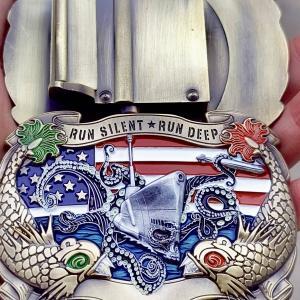 Custom Submarine Warfare pin buckle gold