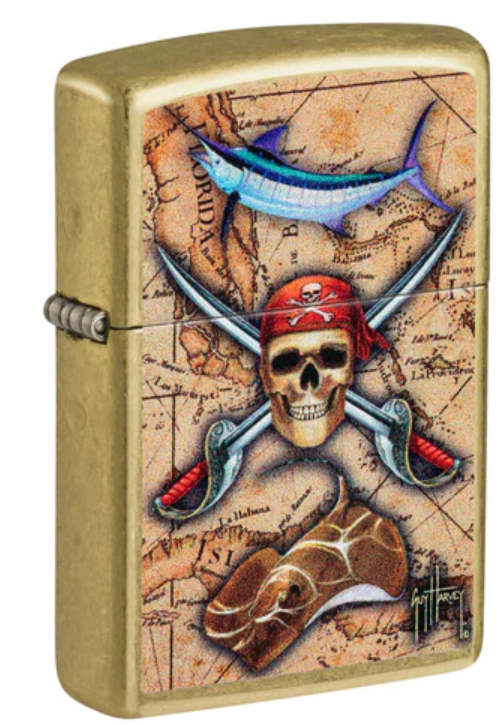 ZIPPO LIGHTER Guy Harvey Pirate Nautical Design - 48966-000003