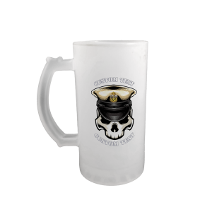 Custom Text Navy Chief Skull Beer Stein